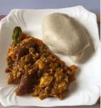 WELE & TUNA AGUSHIE STEW WITH EBA